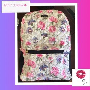 BETSEY JOHNSON Full Size Backpack, Quilted Floral/Butterfly